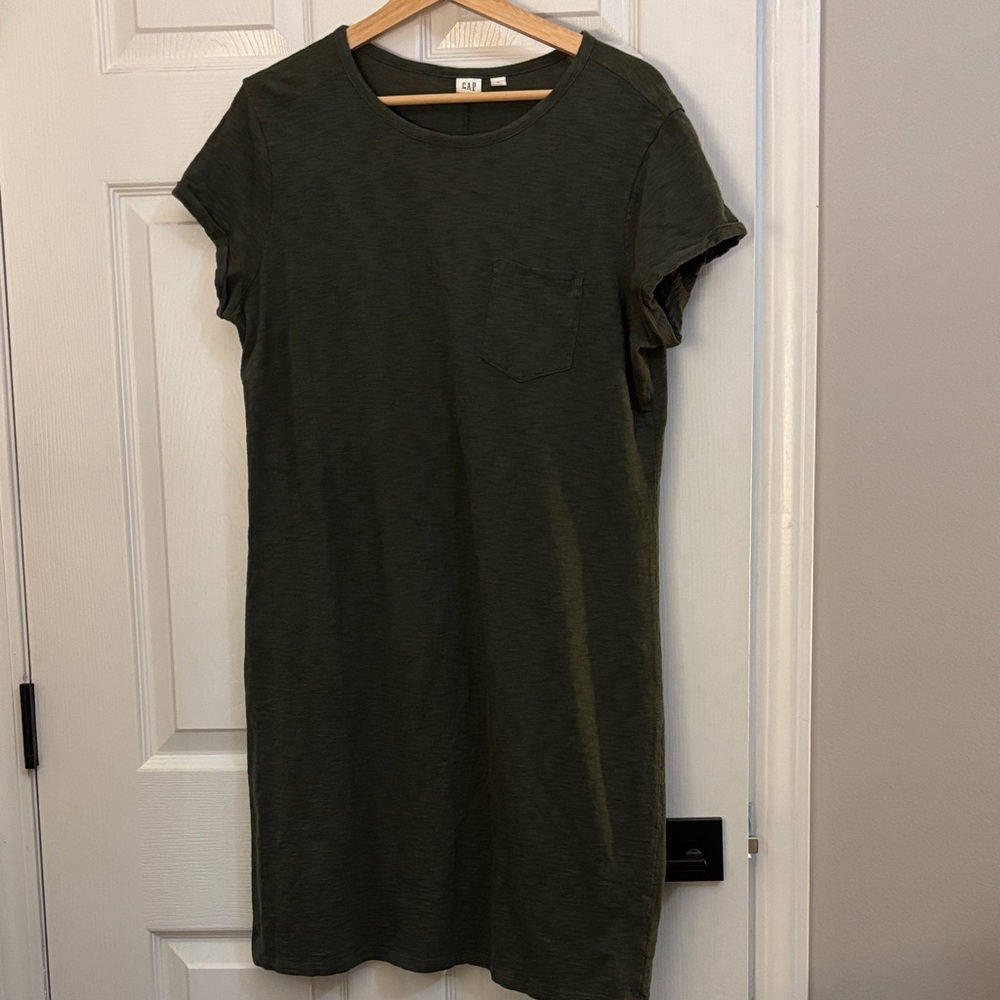 GAP Olive Green T-Shirt Dress - L